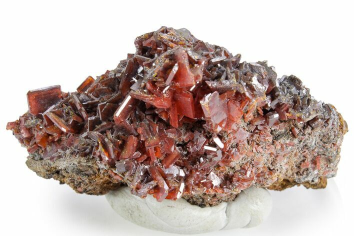 Fiery, Red-Brown Wulfenite Cluster - Kuruktag Mountains, China #361010